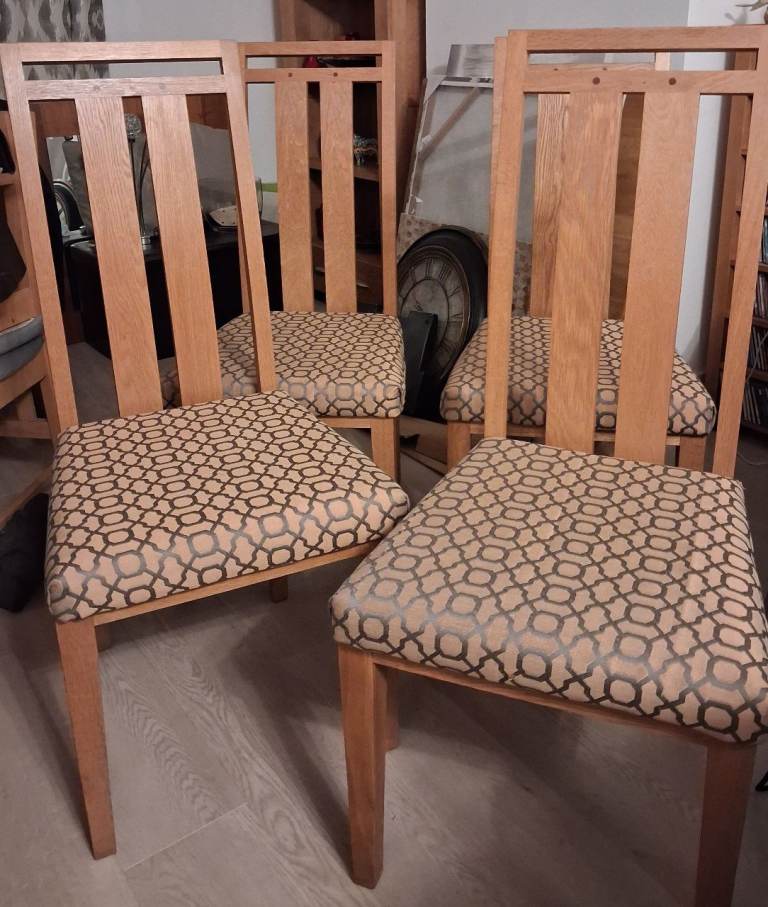 Solid oak table plus set of 4 dining chairs 