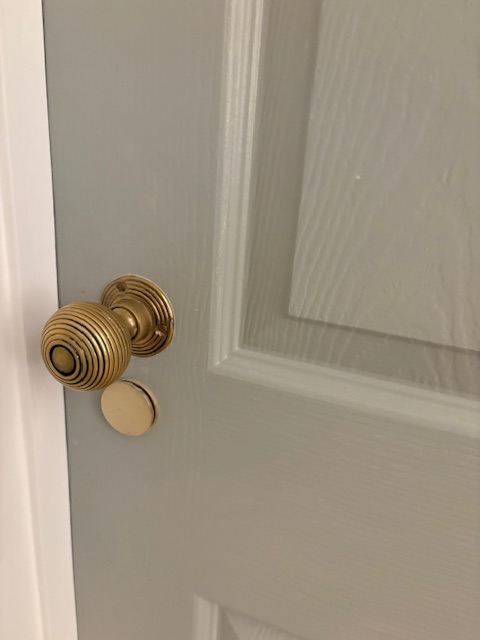 16 pairs of solid aged brass Beehive door knobs