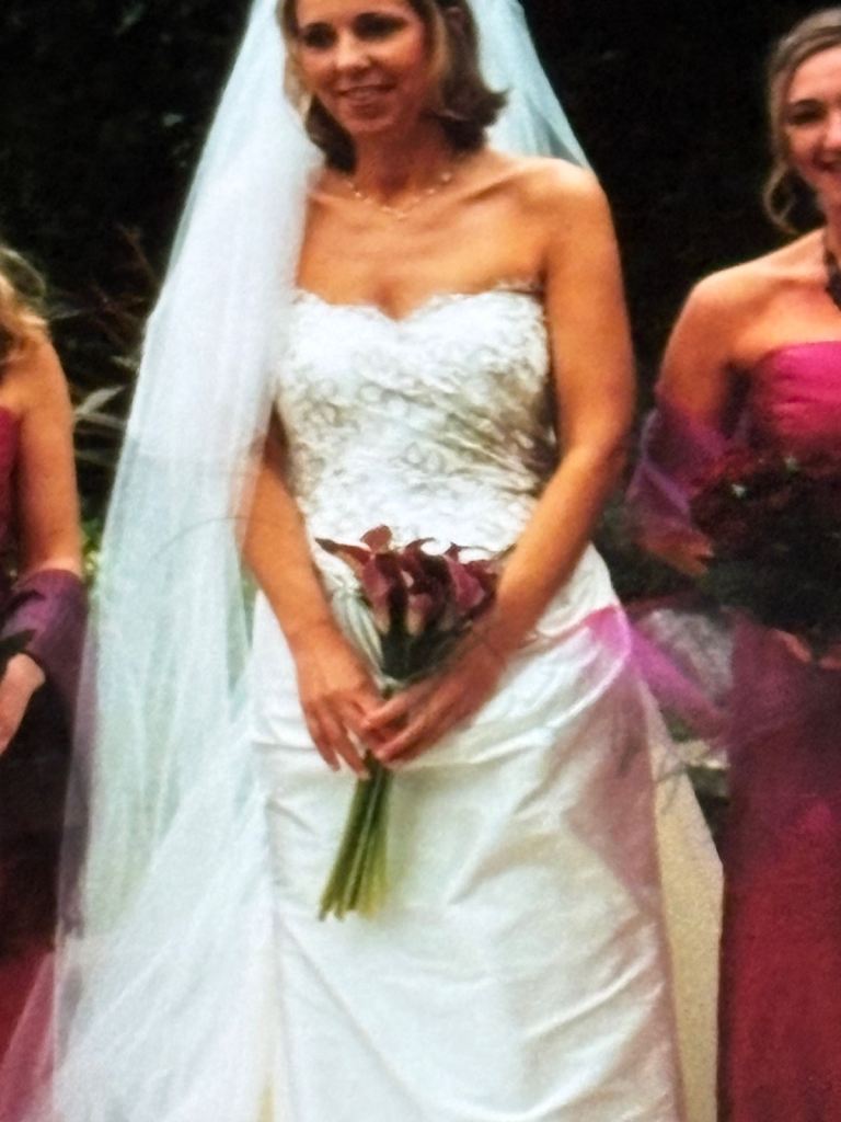 Designer wedding dress , veil and tiara 