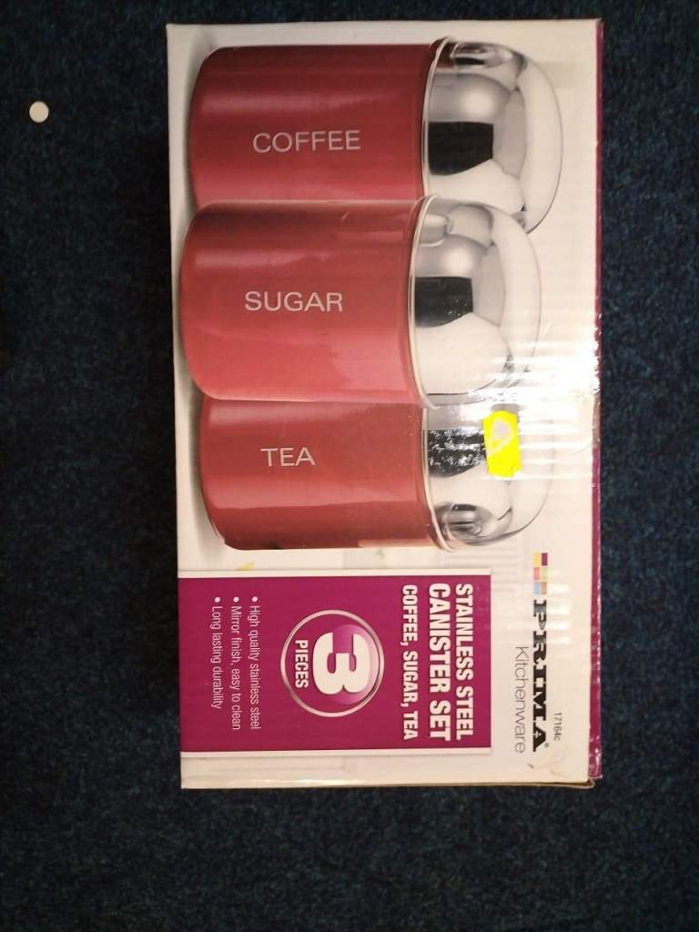 Coffee, tea and sugar canister set