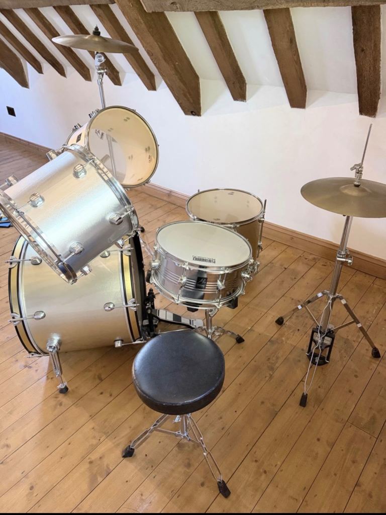 Percussion performance 5 piece drum set 