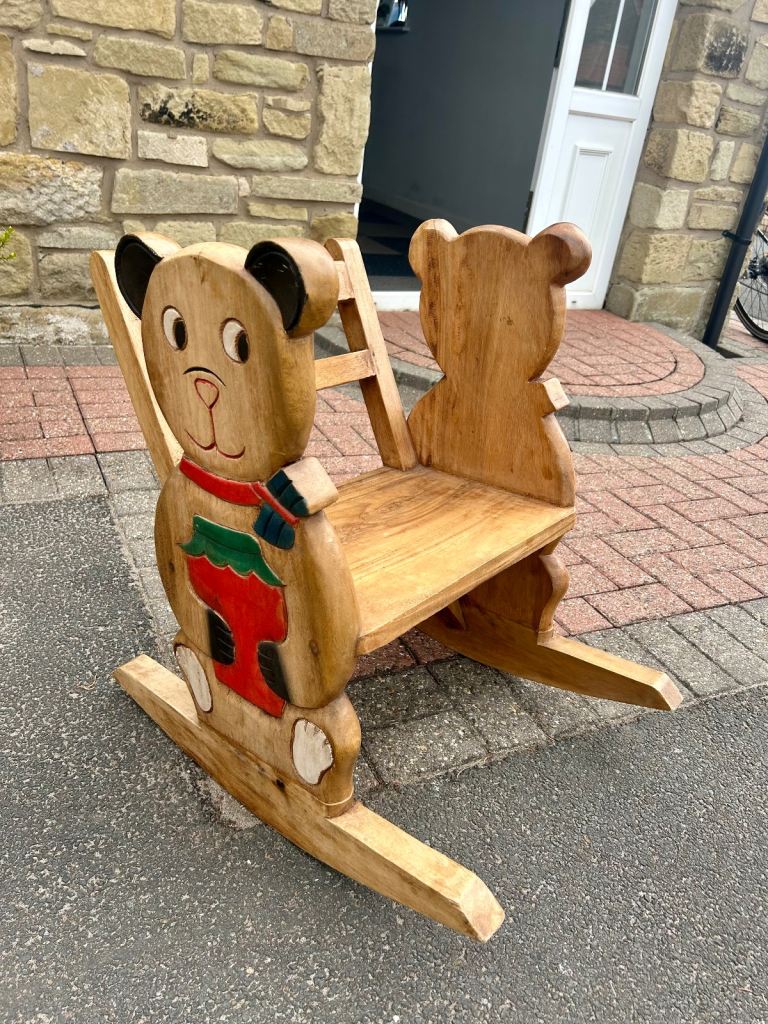 HardWood Children's Teddy Bear Character Rocking Chair