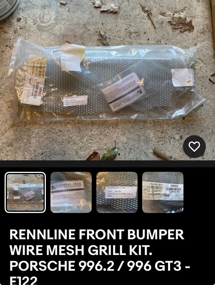 RENNLINE FRONT BUMPER WIRE MESH GRILL KIT. PORSCHE 996.2 / 996 GT3 - E122