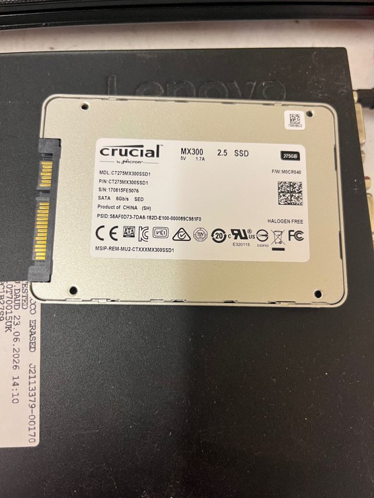 Crucial MX300 2.5 Inch Internal SSD 275GB