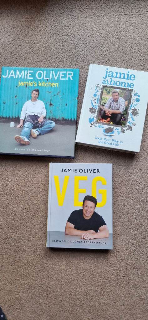 3 Jamie Oliver cookery books 