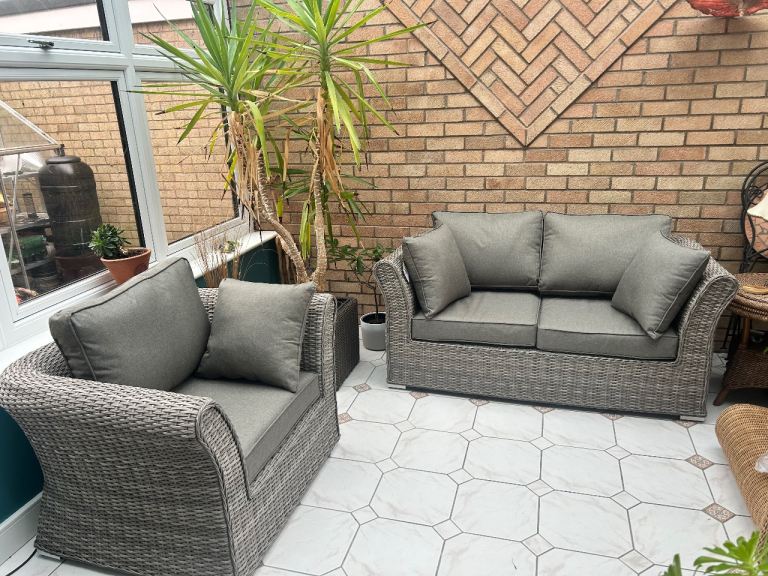 Reduced! Rattan Lisbon 2-Seater Sofa and Armchair, new with labels