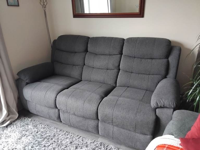 Grey 3 + 2 Seater Sofa 