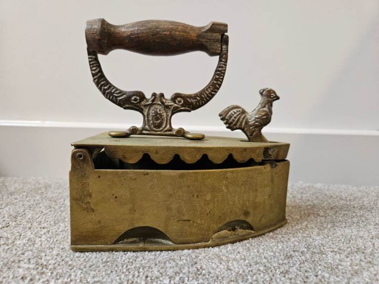 Antique brass coal iron, vintage