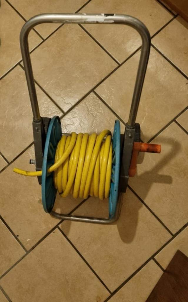 Garden hose reel and stand