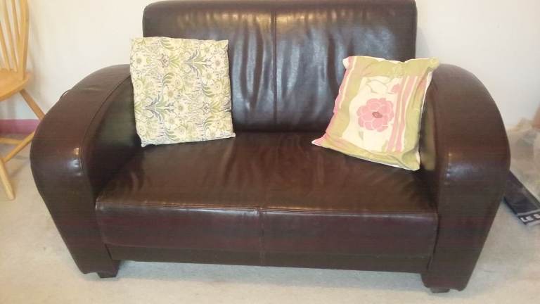 Free Sofa - Faux Leather - dark brown - 2 Seater