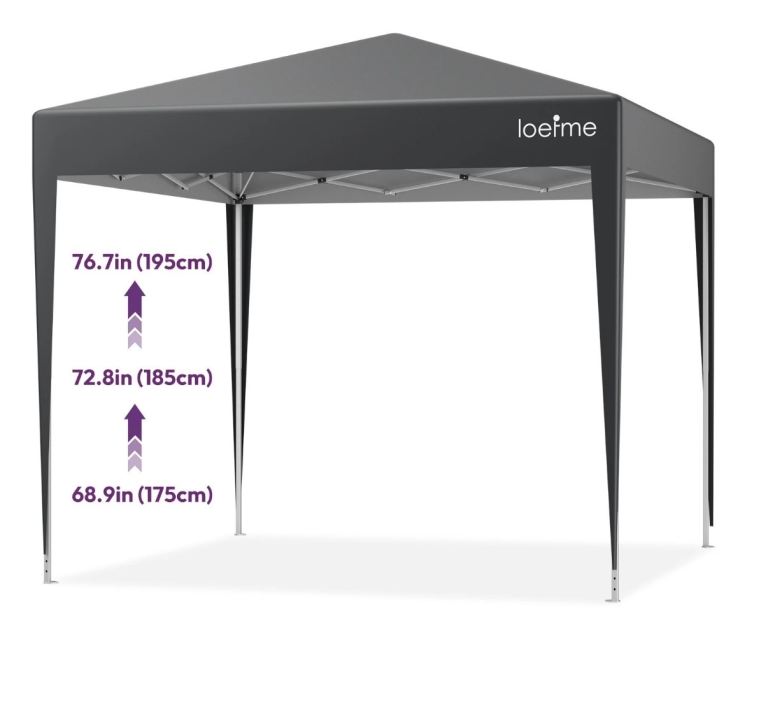 Gazebo with walls (2.5m x 2.5m) & hanging heater. 