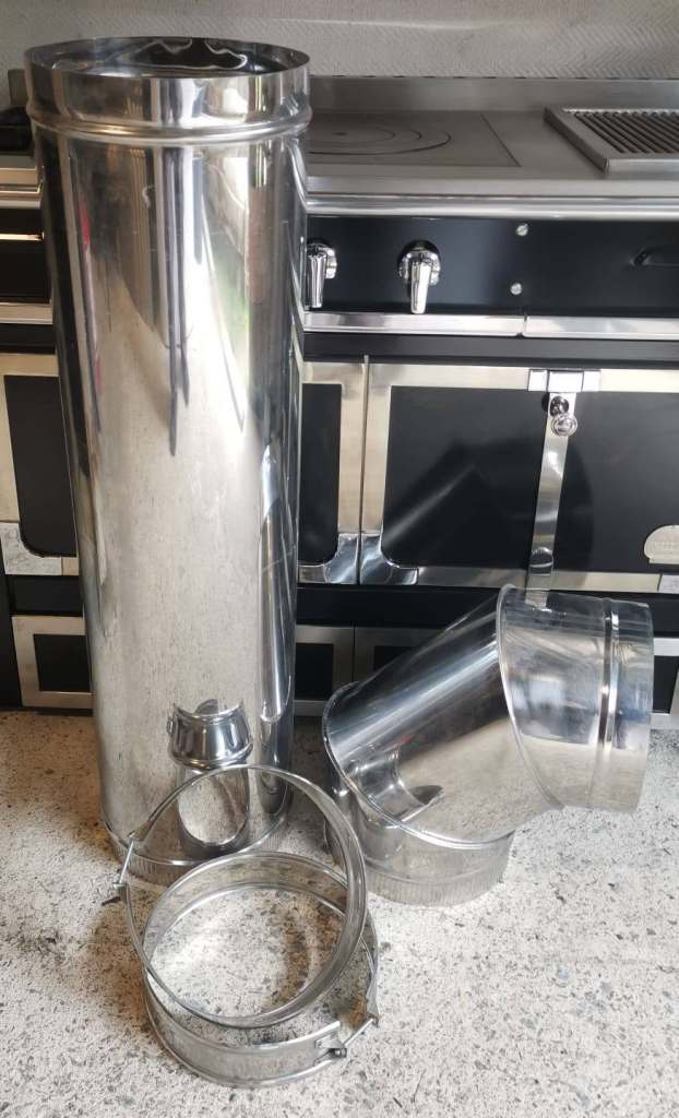 Cooker Extractor Hood Stainless Ducting 250mm Exhaust Pipe 90° Elbow ...