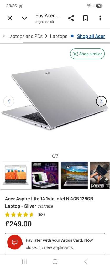 Acer aspire lite laptop new 