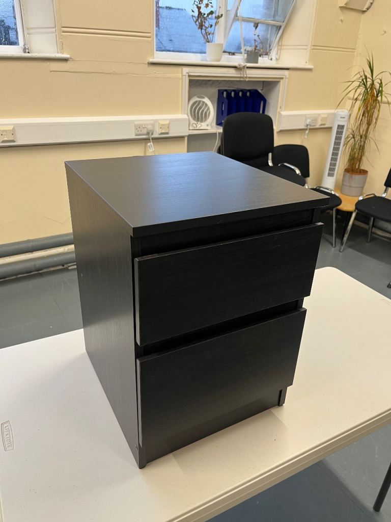 Brand New IKEA Black-Brown Bedside Table – no need for building