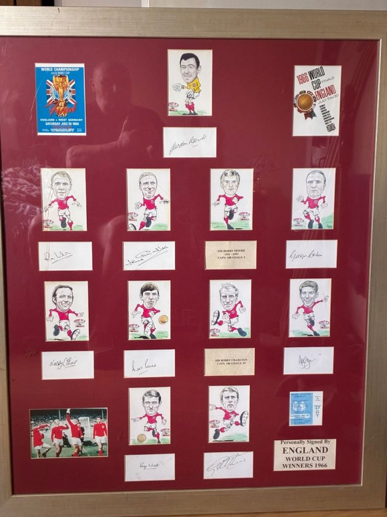 England 1966 World Cup Winners Framed Memorabilia with Signatures