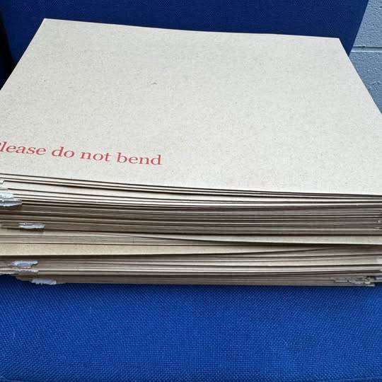 Please Do Not Bend Hard Card Board Backed Brown Envelopes A4 / C4 x 79