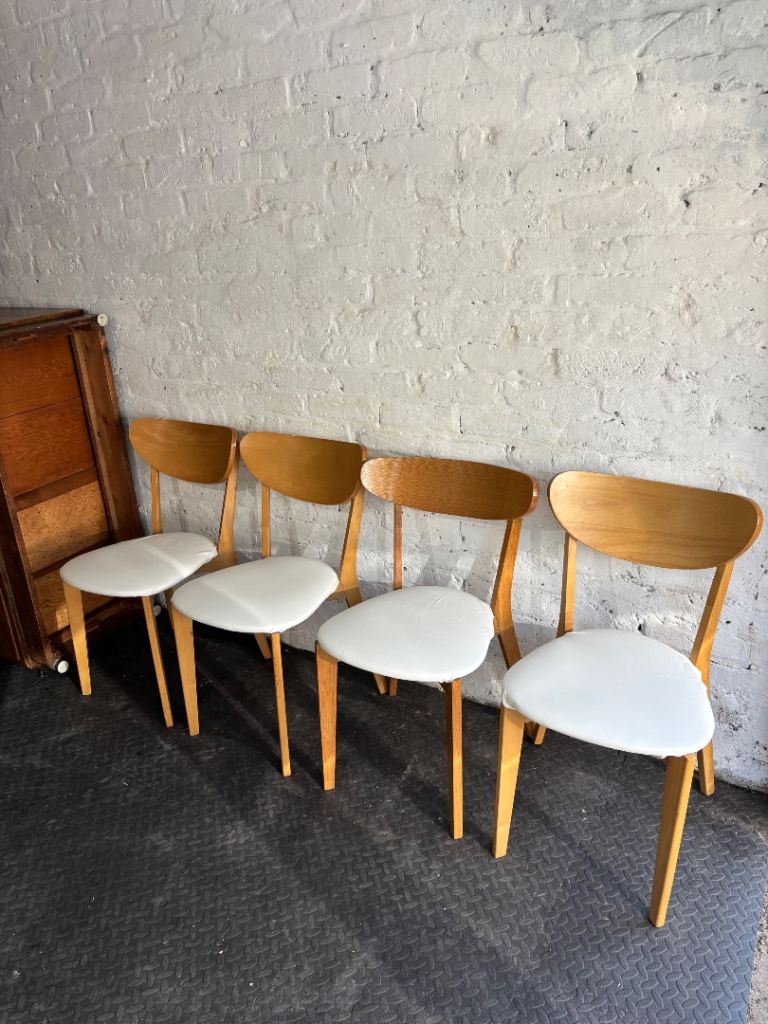 SOLD, 4 Vintage Wooden Dining Chairs  