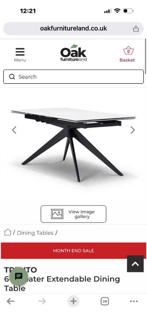 Trento extendable dining table marble not used available delivery extra cost