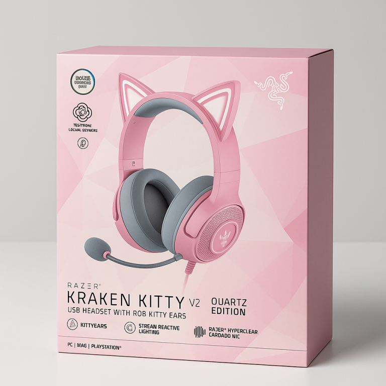 Razer Kraken Kitty V2 BT Wireless RGB Gaming Headset Quartz Pink New Sealed
