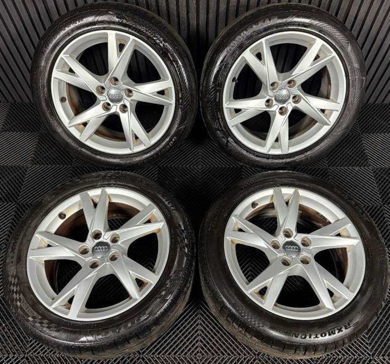 17'' GENUINE AUDI A4 SILVER Y SPOKE B8 B9 ALLOY WHEELS ALLOYS TYRES