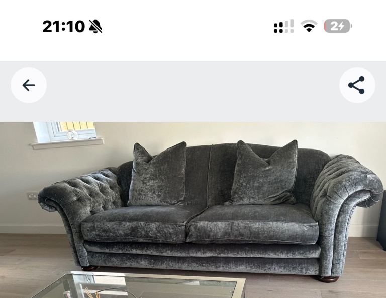 DFS Country Living Grey Sofa Set – 4 Seater & 2 Seater, As New