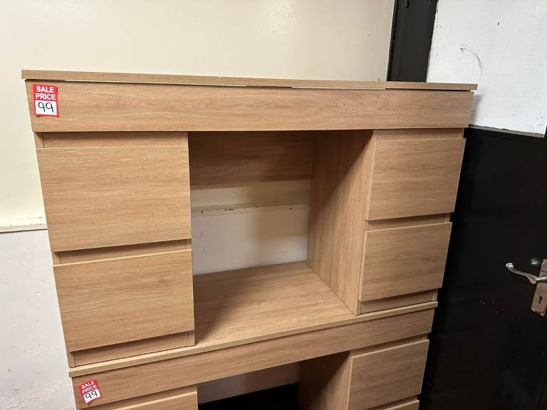 Jenson 5 Drawer Dressing Table Desk - Oak effect