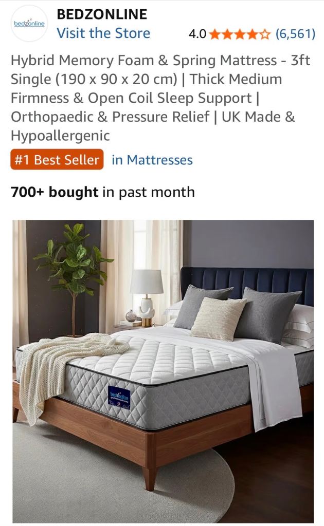 3ft Single mattress (Brand New)