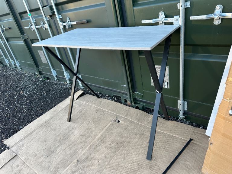 Grey Oak coloured Cross Leg Standing Desk Console Table Project