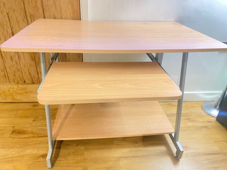 Wide Computer Desk / Study Table with Shelves – Good Condition