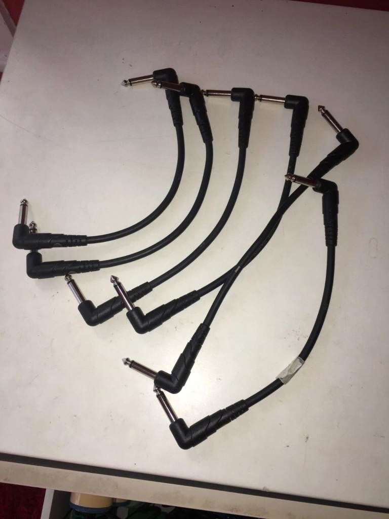 6 x D'Addario Classic Patch Cable - 6inches (15cm) guitar bass