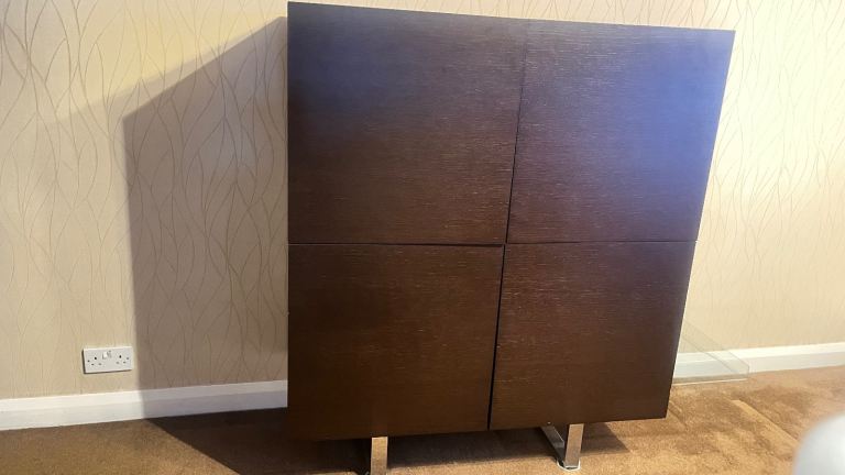 Italian dark wood contemporary storage unit 