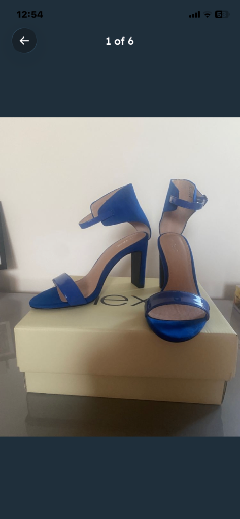 Next Blue Suede Block Heels - Size 5, 