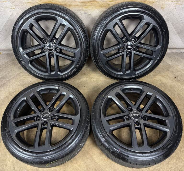 18'' GENUINE AUDI A3 S LINE GREY ALLOY WHEELS ALLOYS TYRES S3 5X112