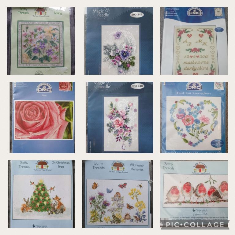 Counted Cross stitch kits - Bothy Threads, DMC, Magic Needle - new and unopened