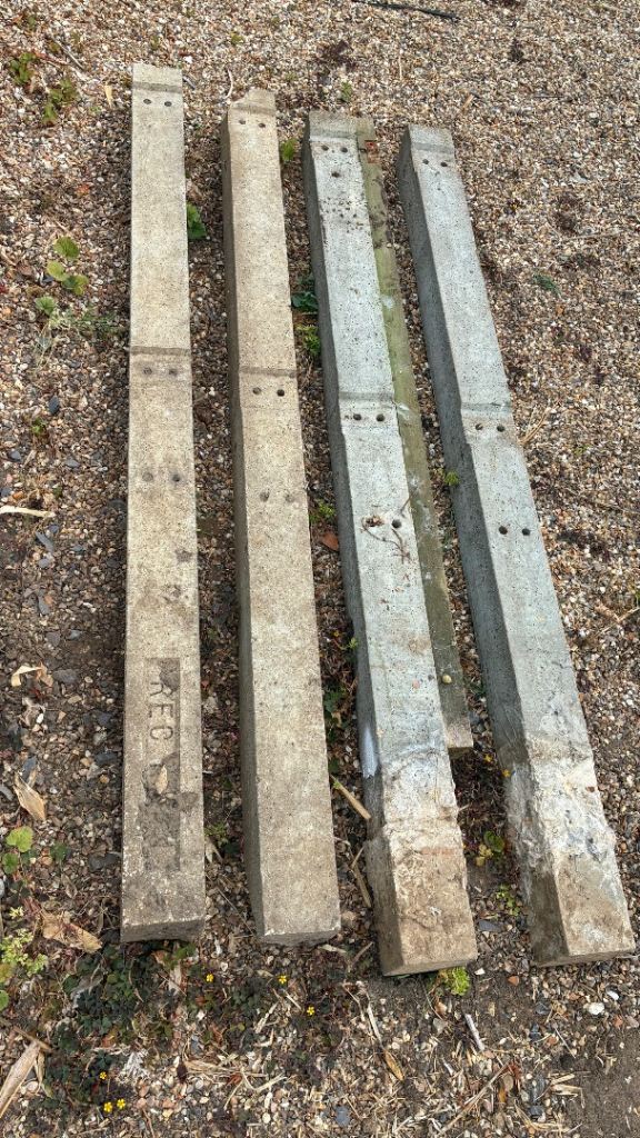 4 x 6’ Concrete Posts for Arris Rails. 
