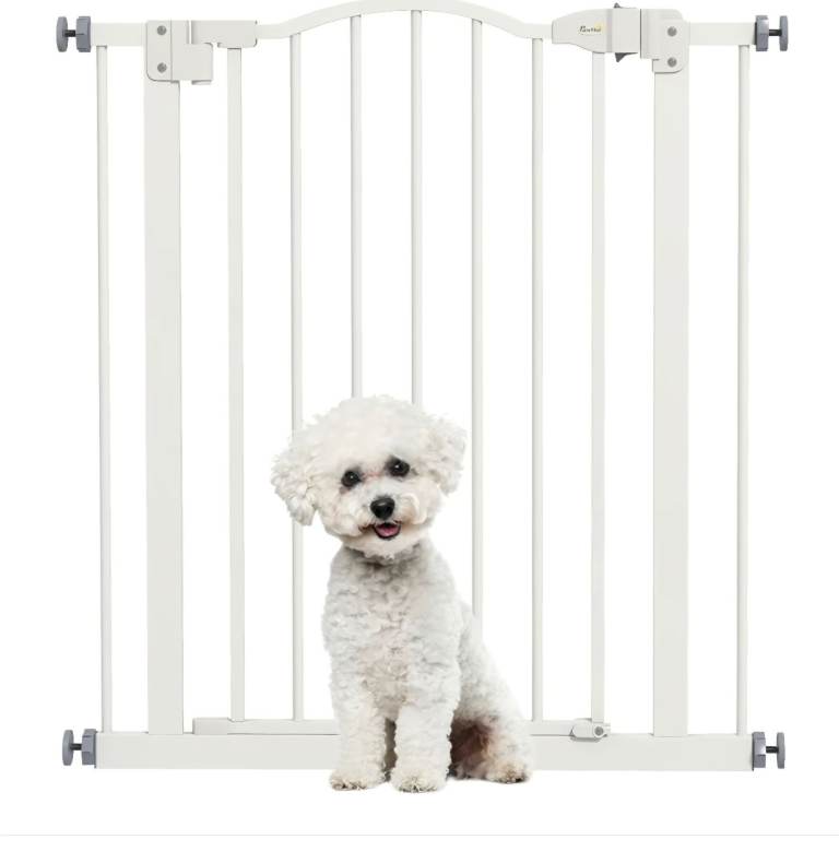 Pawhut 74-80cm adjustable metal dog gate