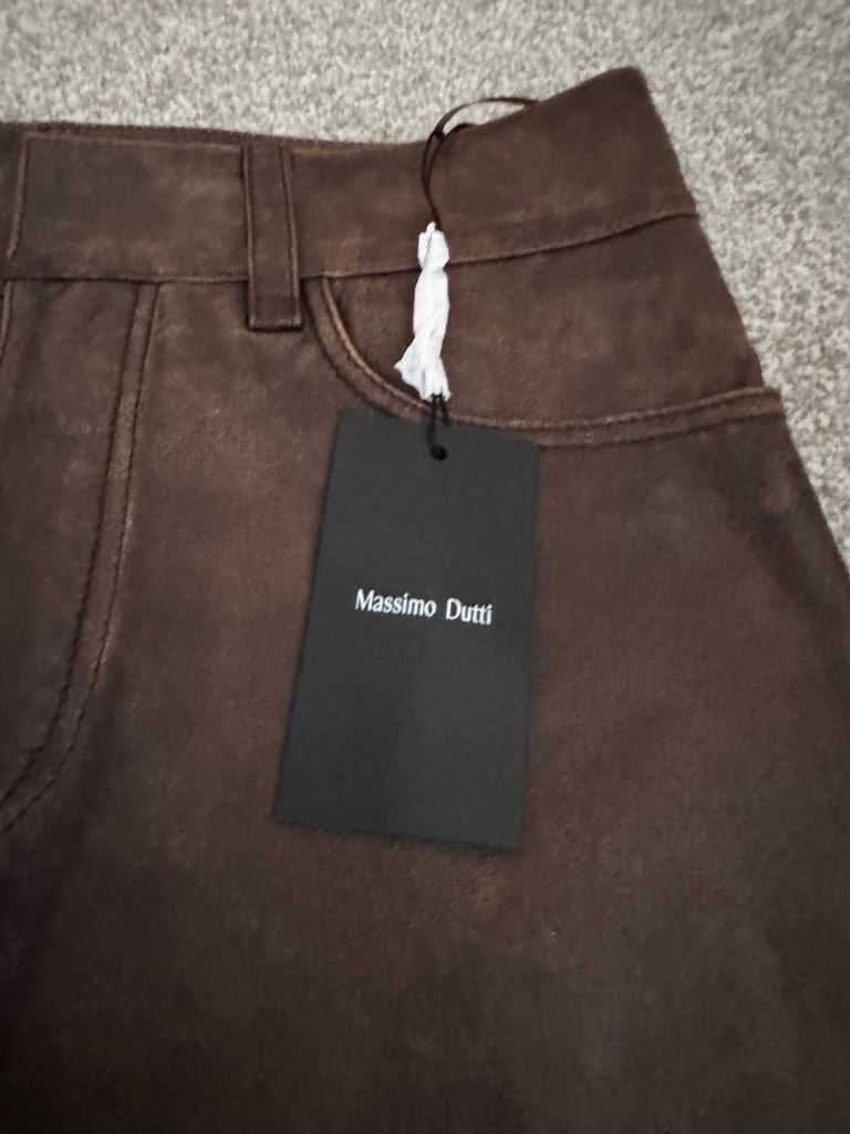 Massimo Dutti 100% nappa leather trousers XS / 34 NEW with TAGs