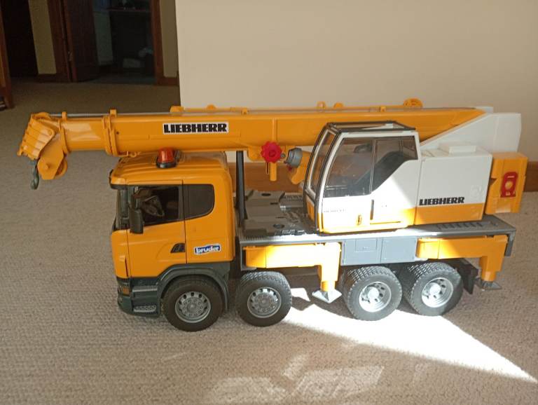 Bruder Liebherr Crane Truck Toy – Yellow, Good Condition