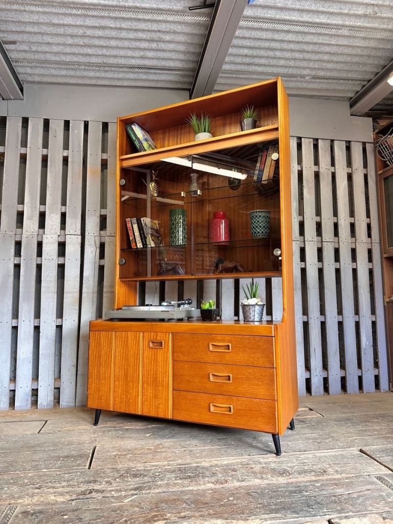 Teak tall Jentique sideboard shelving vintage retro mid century 