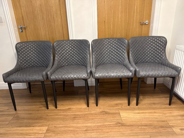 Set of 4 Grey Montreal Dining Chairs from Dunelm 