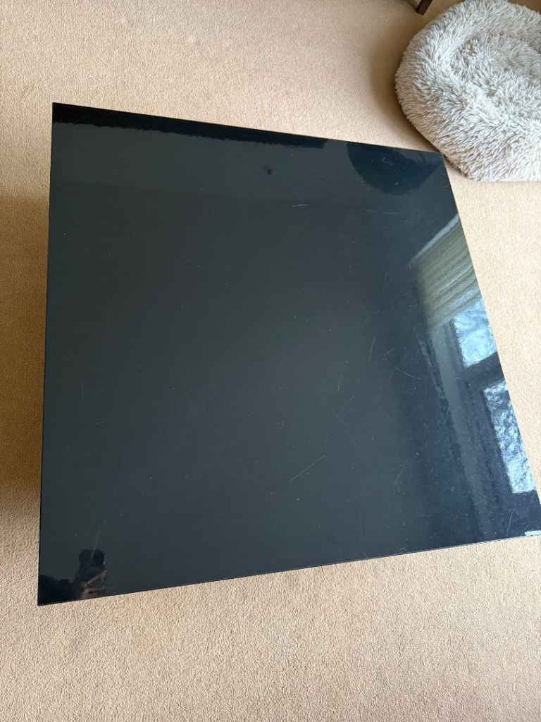 Black gloss square coffee table