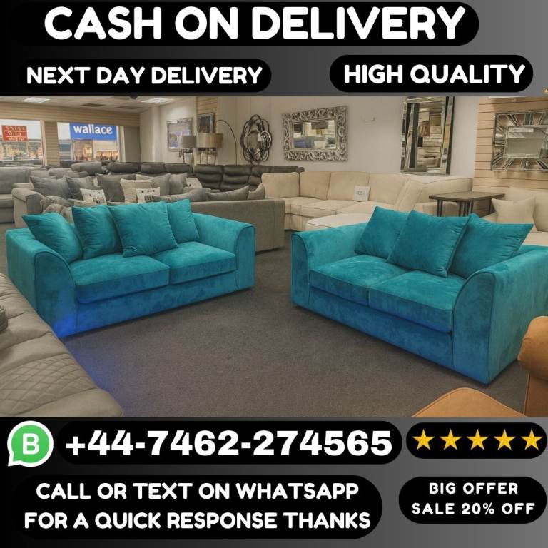 Plush Velvet Sofa Sale – Corner or 3+2 Available
