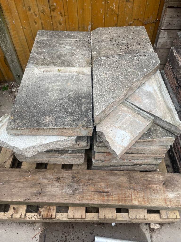 Used Garden Paving Slabs - Grey, Various Sizes