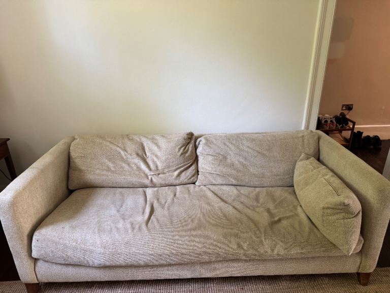 Need gone by 6 July - Cream Fabric Sofa – Two Seater, Fair Condition