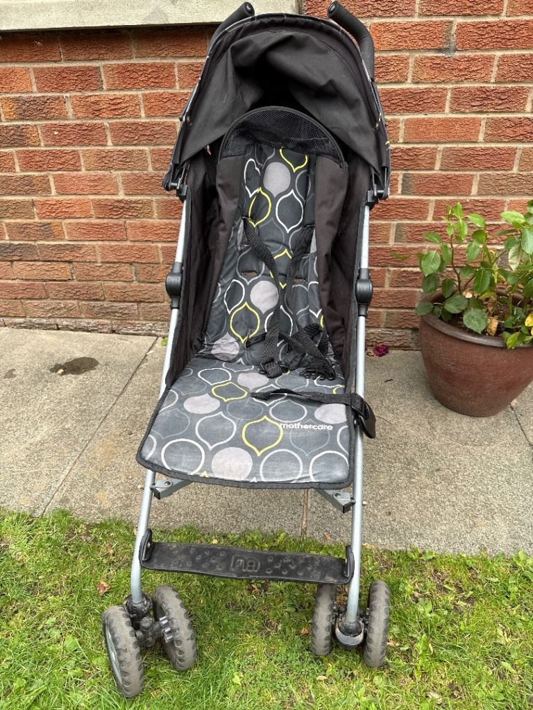Used Baby Pushchair/Stroller - Black and Grey Pattern