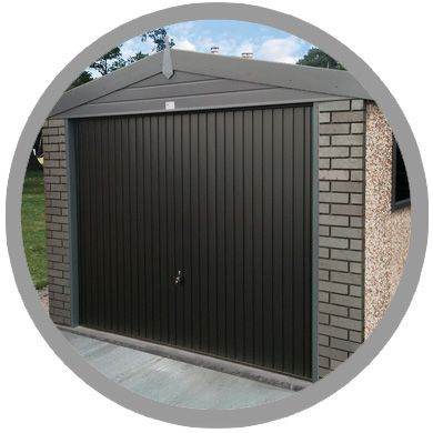image for Hormann Black Vert Ribbed Up & Over Garage Door - 8ftW x 6ft 6'H - BRAND NEW