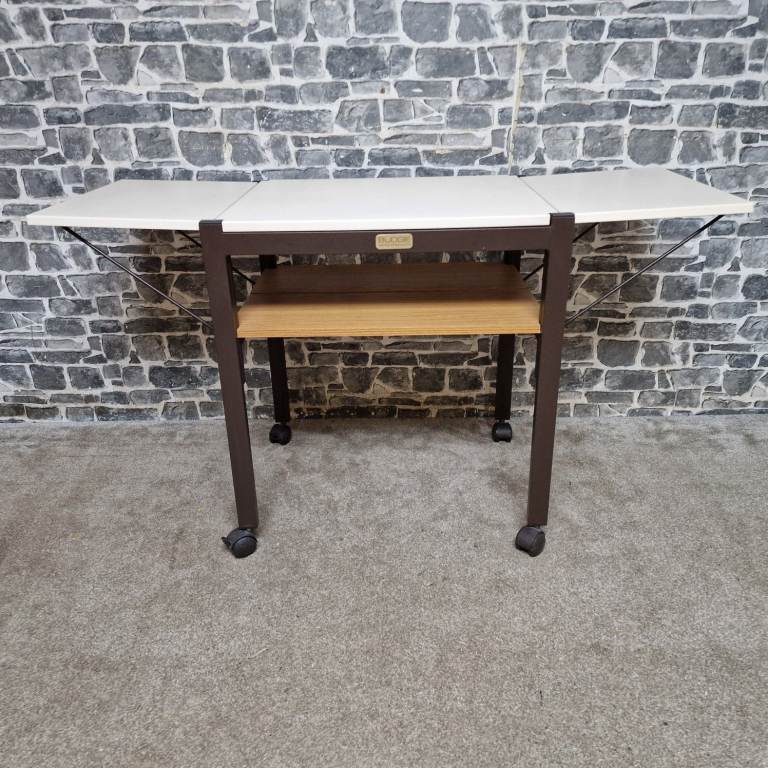 Vintage Budgie Office Products Drop-Leaf Computer Desk on Castors