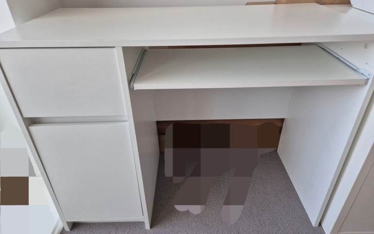 White storage desk
