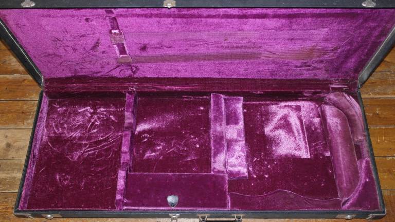 1970s Gibson EDS-1275 double neck guitar case purple interior