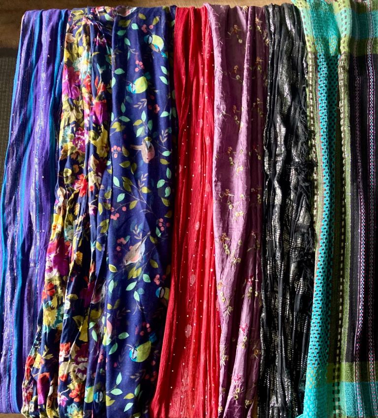 7 Gorgeous Scarves most new including silk
